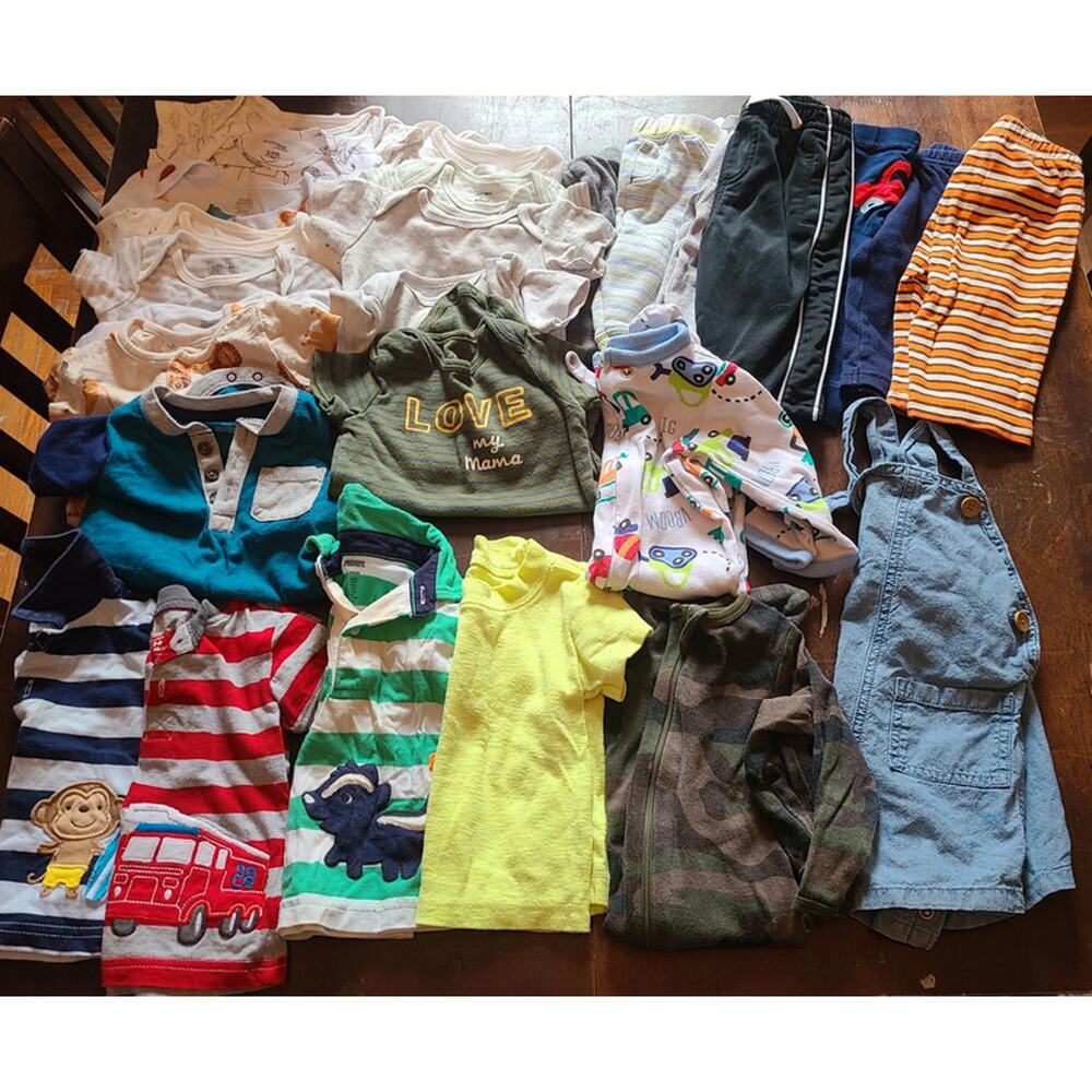 27 pc lot boy's 3-6m months clothing for spring/ummer